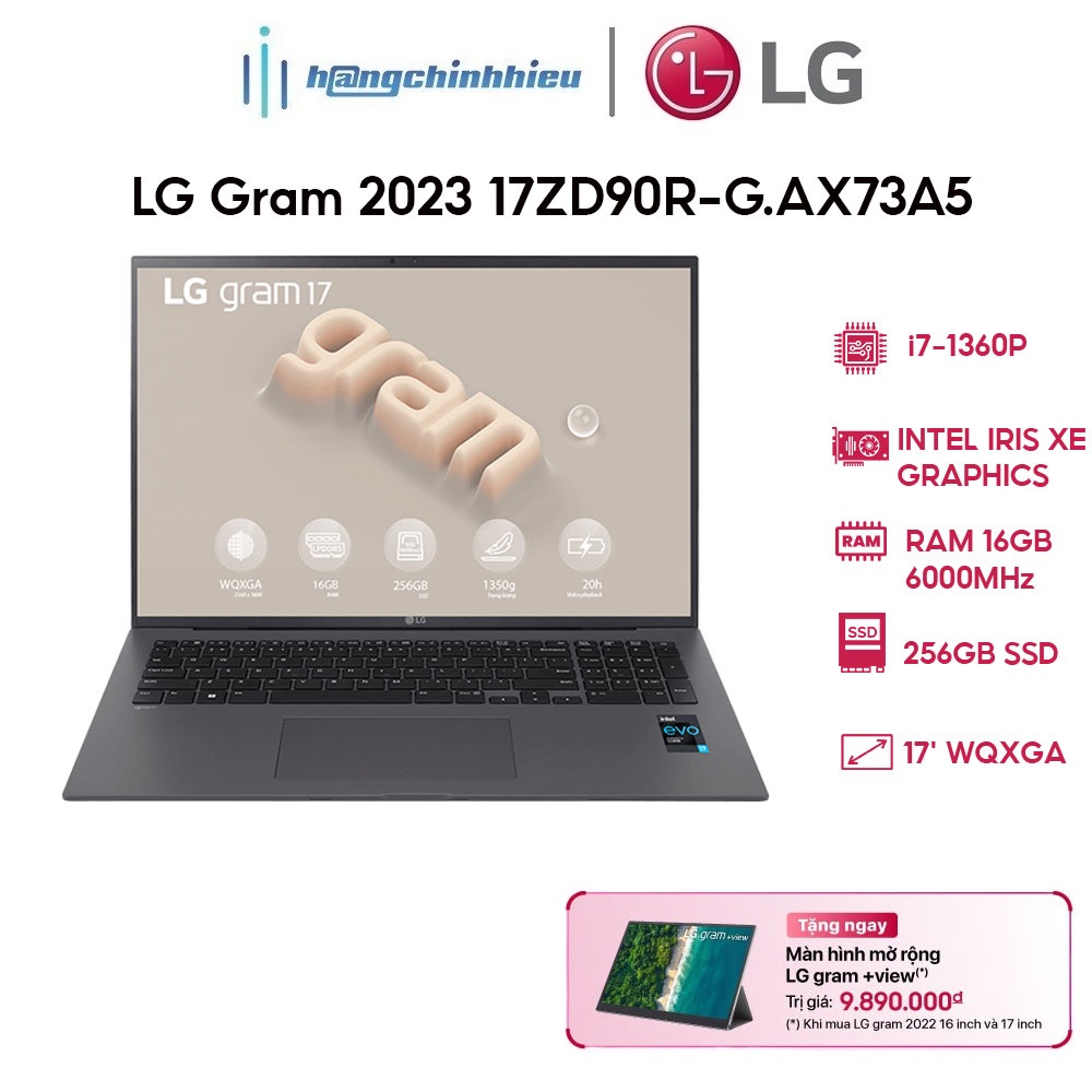 Laptop LG Gram 2023 17ZD90R-G.AX73A5 (i7-1360P | 16GB | 256GB | 17') Hàng chính hãng