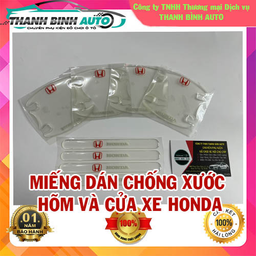 Miếng dán silicon chống xước hõm tay nắm cửa xe Honda