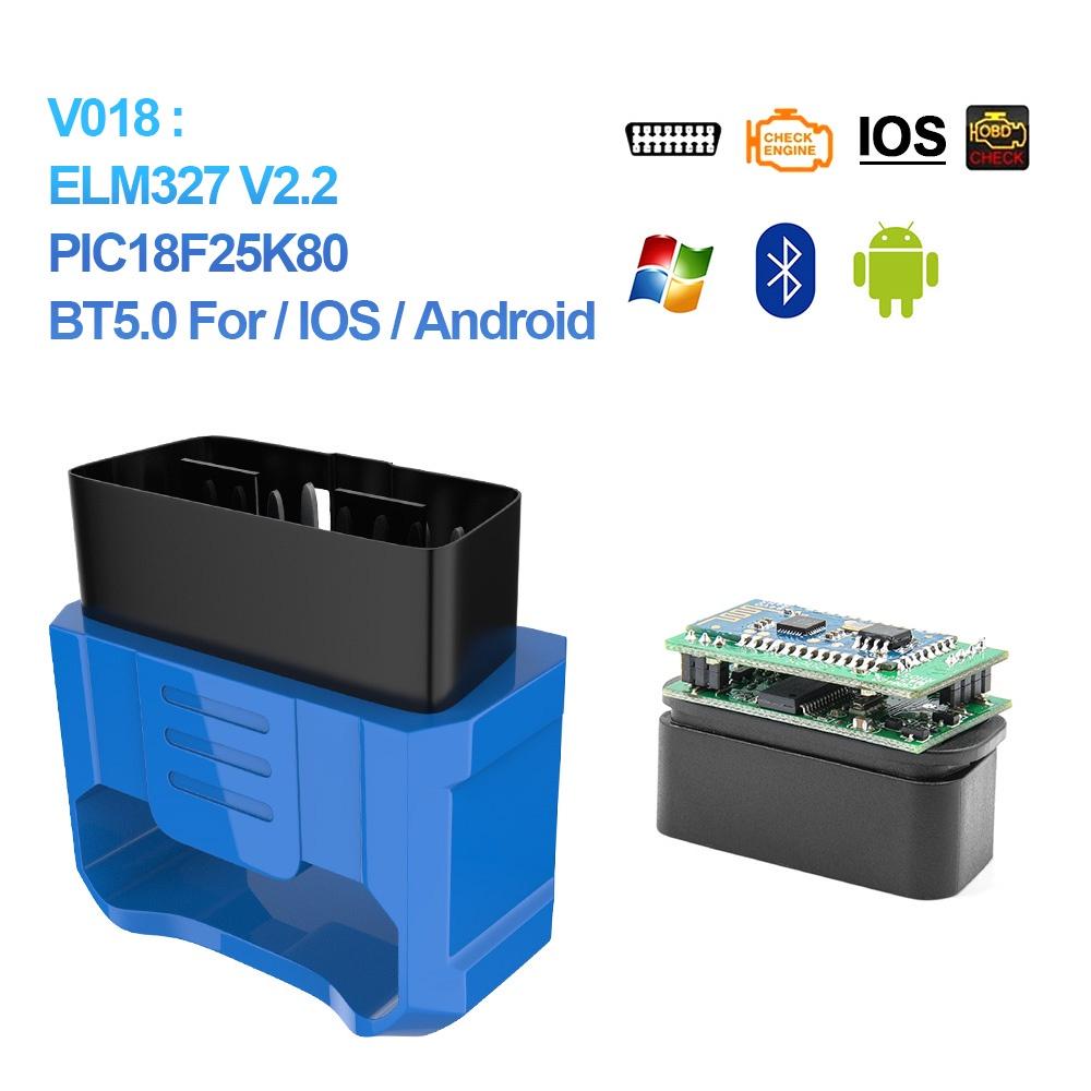 Thiết bị quét chẩn đoán lỗi xe hơi Android/IOS OBD2 Bluetooth 5.0 Mini OBD II V018 ELM327 V2.2
