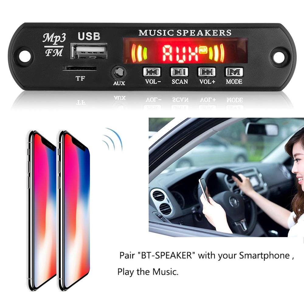 Bảng Mạch Giải Mã Âm Thanh Mp3 Wma Wav Dc 5v 12v Usb U Thẻ Tf Aux Fm Radio Mp3 Bluetooth