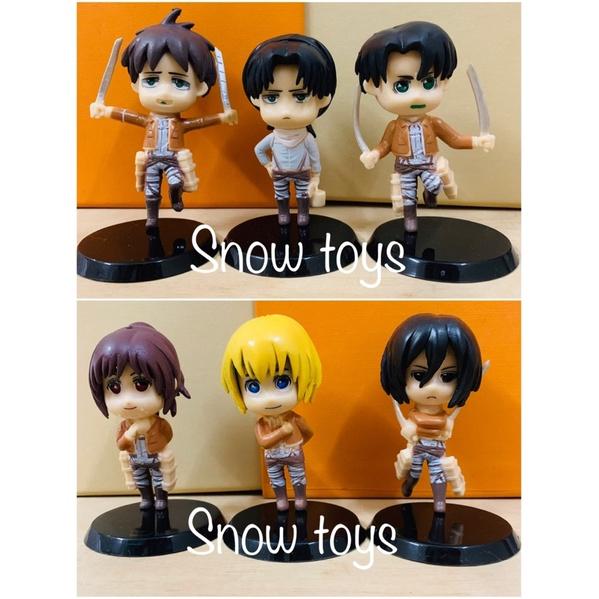 Mô hình Attack On Titan - AOT - Đại chiến Titan - 6 nhân vật Eren Mikasa Armin Hange Sasha Levi tự chọn - Cao ~8cm