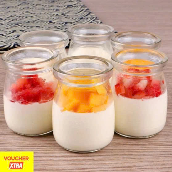 [KoSuyTu] Combo 12 Hũ Đựng Sữa Chua/Sinh Tố - Thủy Tinh 250ml/Hũ - Nắp Nhựa PE Chất Liệu An Toàn Dung Tích Tiện Lợi