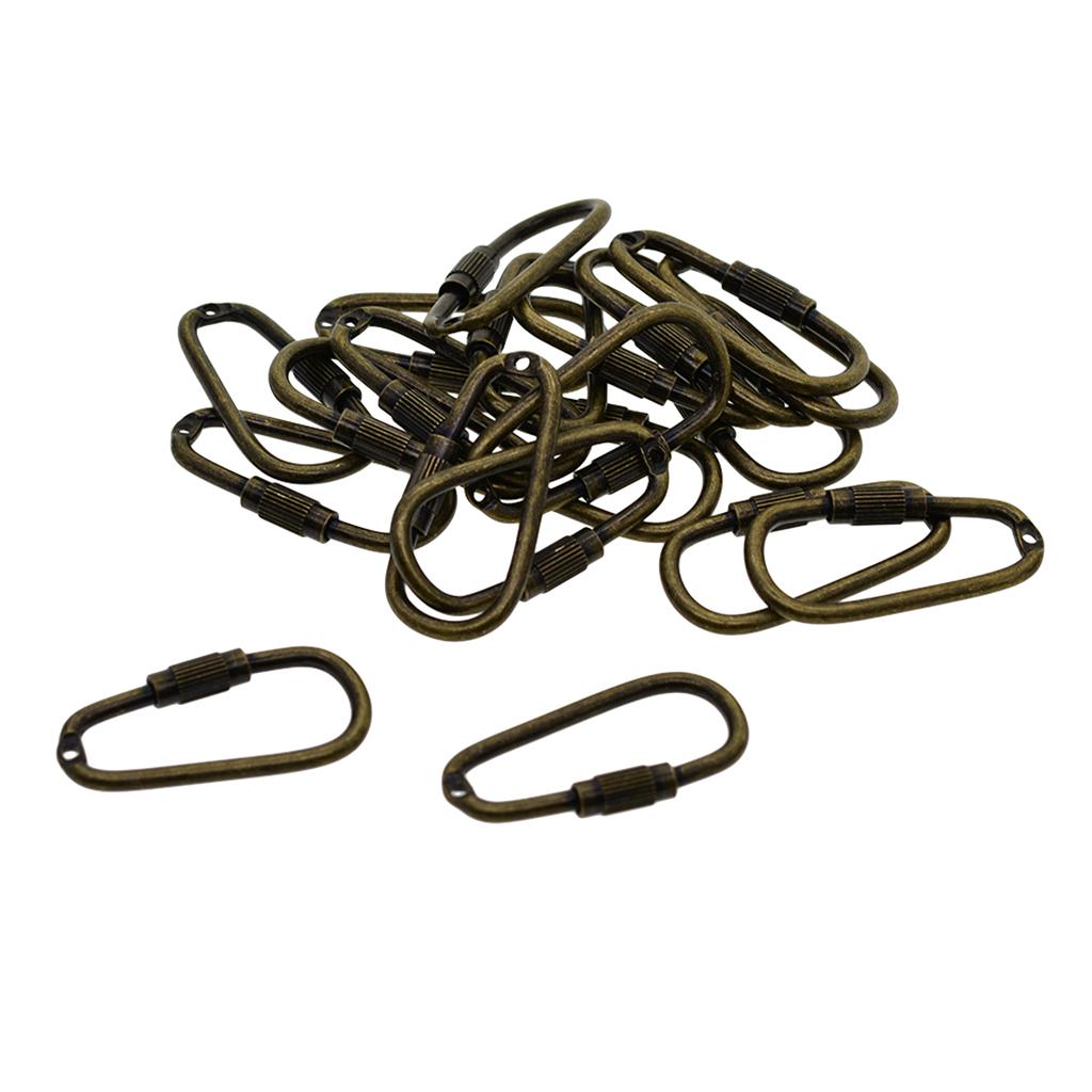 10 / 20pcs Mini Steel Carabiner Lock Carabiner Snap Hook Carabiner Clips For Camping, Fishing