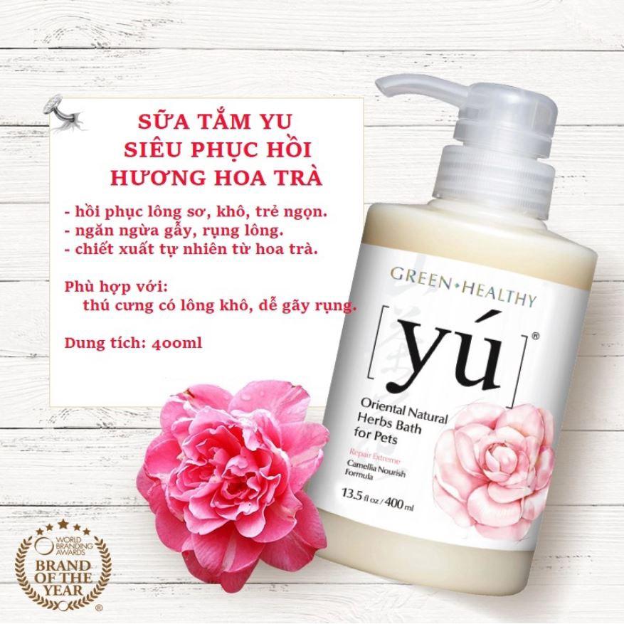 Sữa tắm YÚ cho chó, Sữa tắm nước hoa Yu Spa nhập khẩu đài loan dành cho CHÓ MÈO lông màu, trị ngứa chăm sóc da..