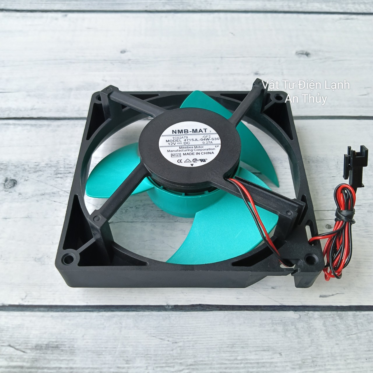 Quạt Tủ Lạnh 2 Dây 12V Kích Thước 12.5cm x 12.5cm Cánh Xanh Hàng Hãng NMB