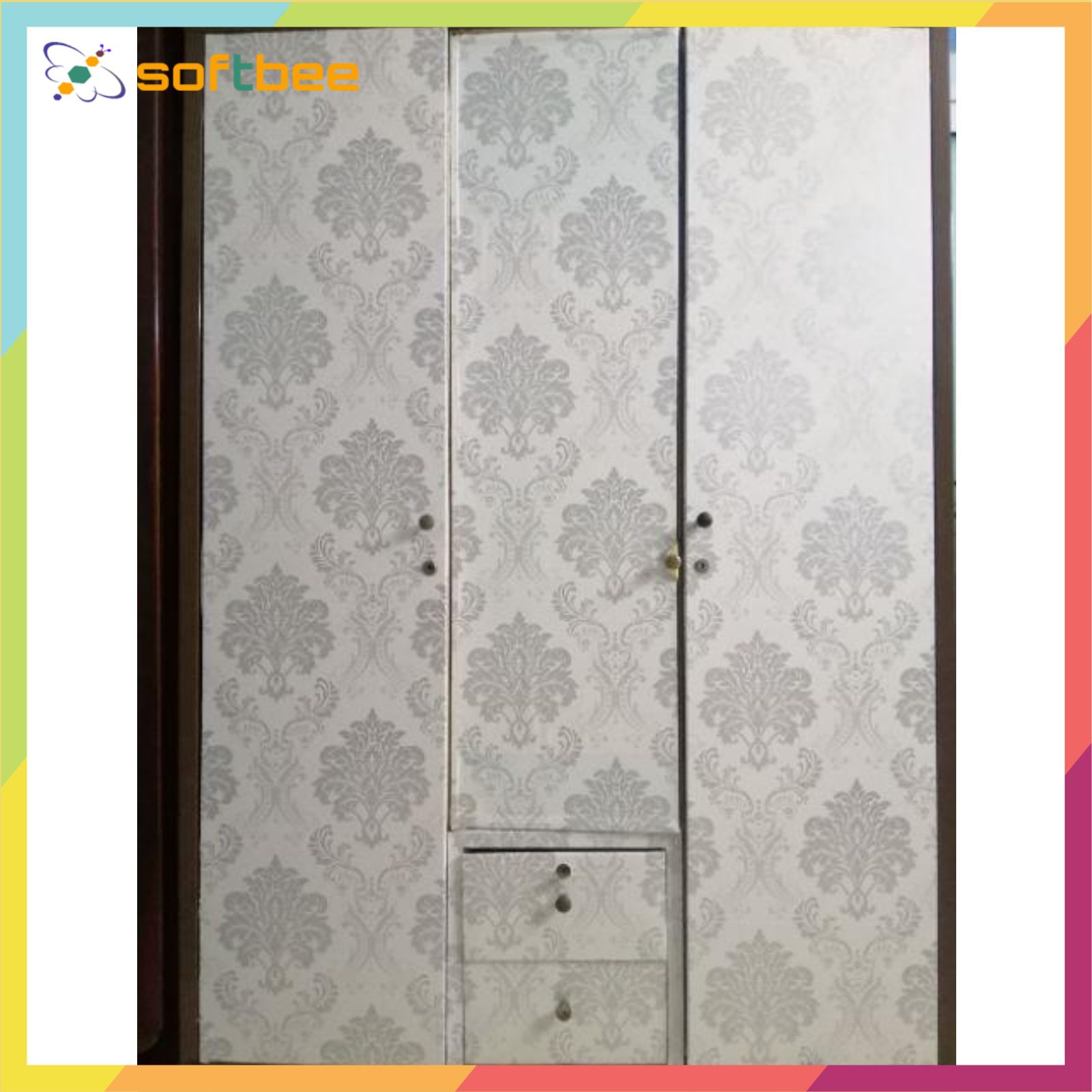 Giấy dán tường có keo sẵn in hình đức bạc, kích thước 0.45m x 10m / cuộn