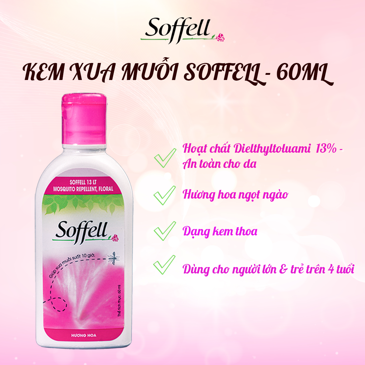 [COMBO 6] KEM XUA MUỖI SOFFELL - 60ML