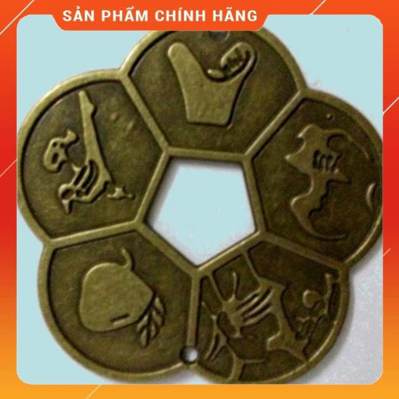 (HÀNG HOT SIÊU CHÂT) Đồng xu hoa mai 5 cánh- phụ kiện phong thủy, cầu tài lộc- brown 206570