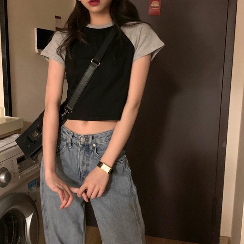 MS6680 Áo phông, áo thun nữ raplan croptop