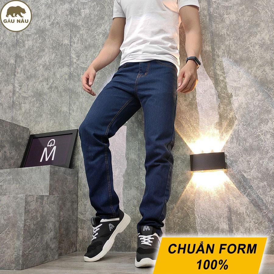 Quần jean nam ống suông form chuẩn 3 màu dễ lựa chọn GN62 Gấu Nâu