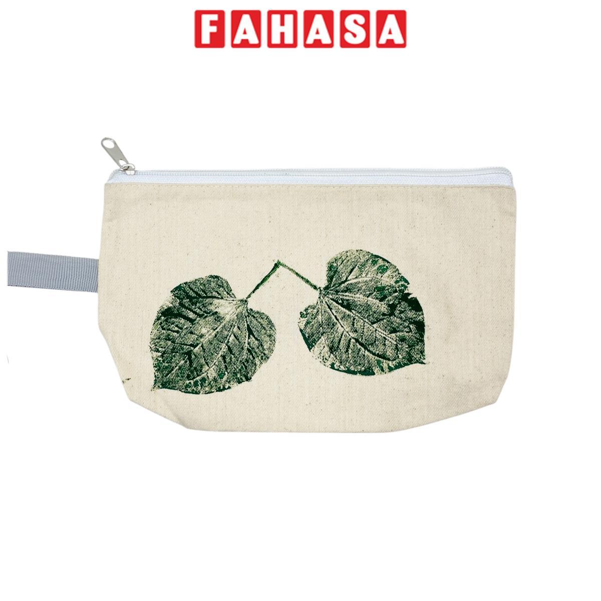 Túi Bút Vải Canvas In Hoa Lá Tươi - Saigon Zerowaste - Mẫu 4