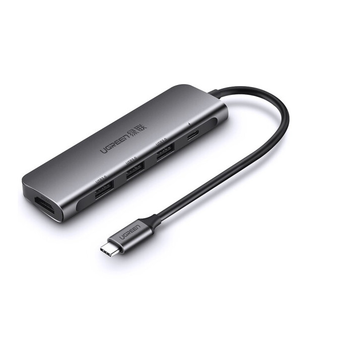 Hub USB Type-C ra 4 cổng USB 3.0 hỗ trợ cổng USB-C cấp nguồn chính hãng Ugreen 50980 cao cấp