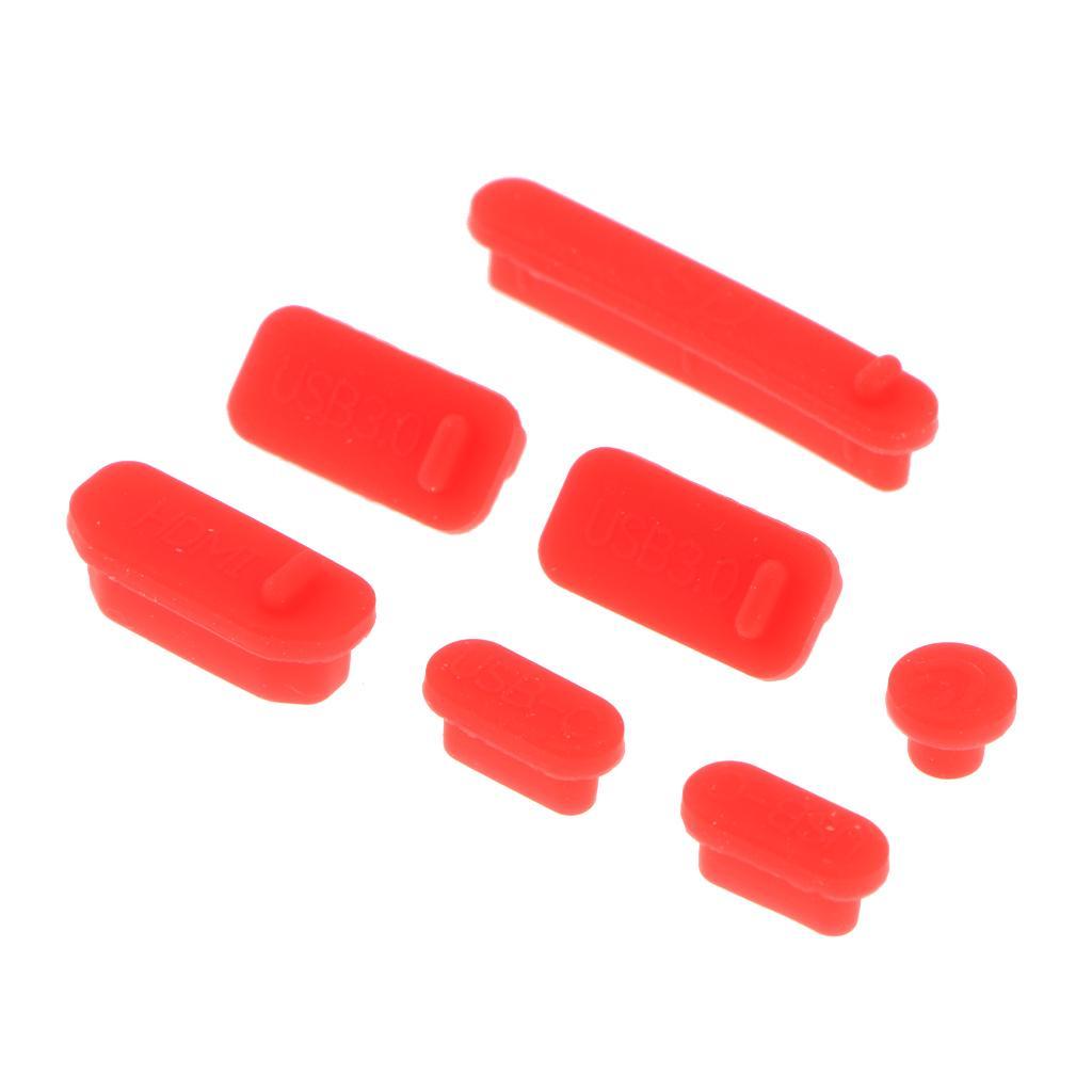 Red & Black Silicone Dustproof USB Port Plug Stopper for Air 12.5"