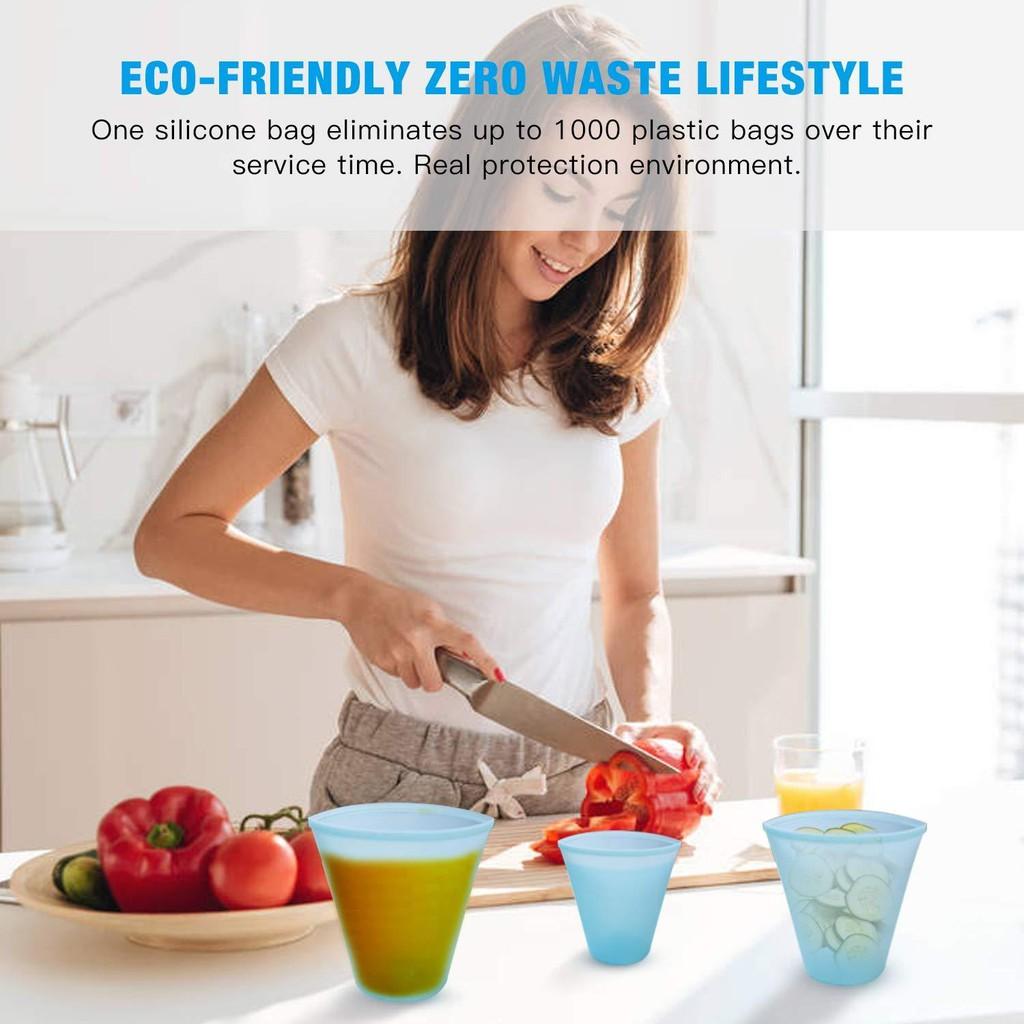 Bộ 8 túi đựng thực phẩm 8 Pack Reusable Zip Lock BPA Free - Home and Garden