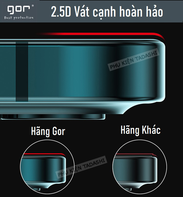 Kính Cường Lực Gor cho Samsung S23 FE Trong Suốt, Không Viền Đen 9H Vát 2.5D (Hộp 2 Miếng) - Fullbox.