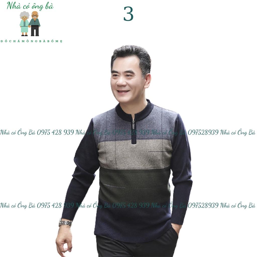 (LOẠI 1) Áo len cổ tròn có khóa dày dặn cho bố mùa đông, áo khoác mùa đông cho bố cho ông đồ trung niên mẫu mới hot 2022