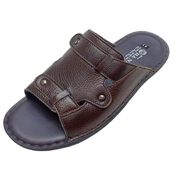 Dép Nam Quai Ngang TiTi ĐÔ Da Bò Thật Cao Cấp DN251
