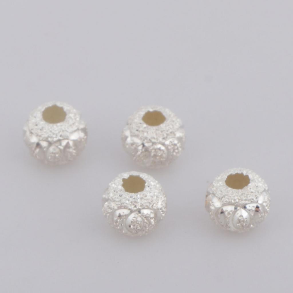 925 Silver Loose Beads Metal Beads Spacer Beads Craft Jewelry Making Beads