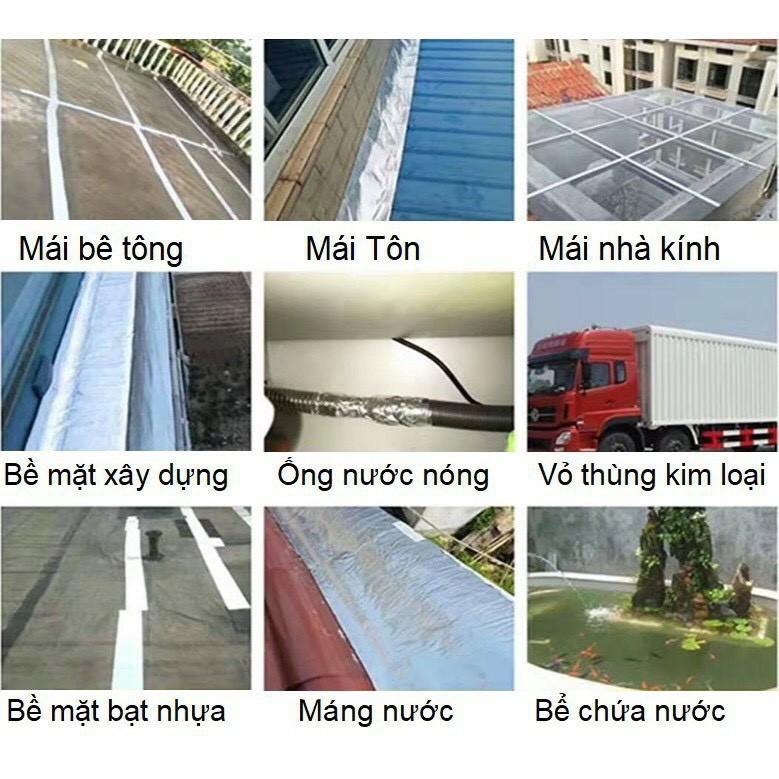 Keo dán CHỐNG THẤM đa năng cho tường, trần nhà, mái tôn, ống nước, bể nước, xô chậu, phao bơi, bể bơi 5*5CM