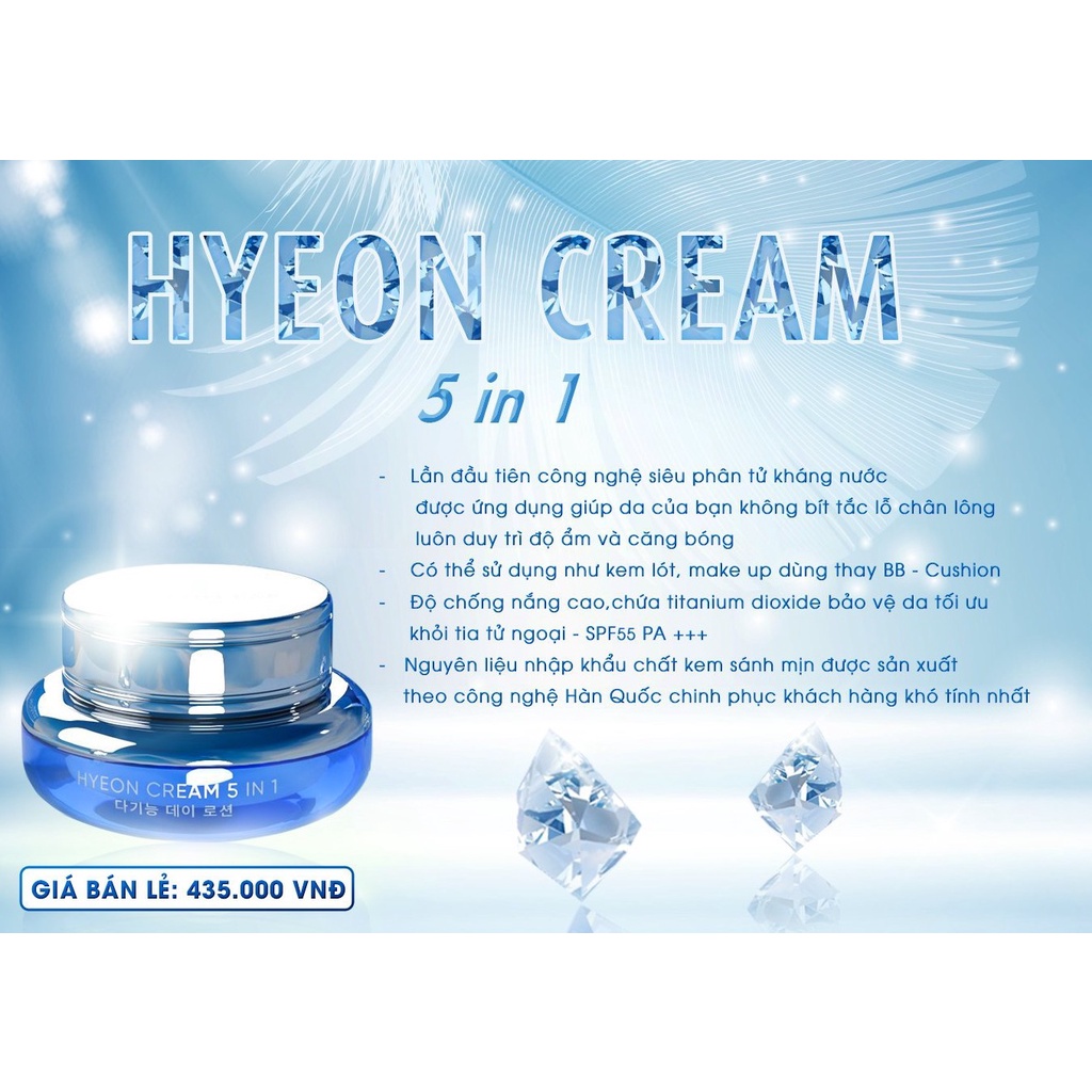 KEM ĐÊM HYEON LAB - Hyeon Whitening Cream || Dưỡng trắng da ban đêm và cung cấp độ ẩm. Giúp bạn có làn da mịn màng, trắng sáng
