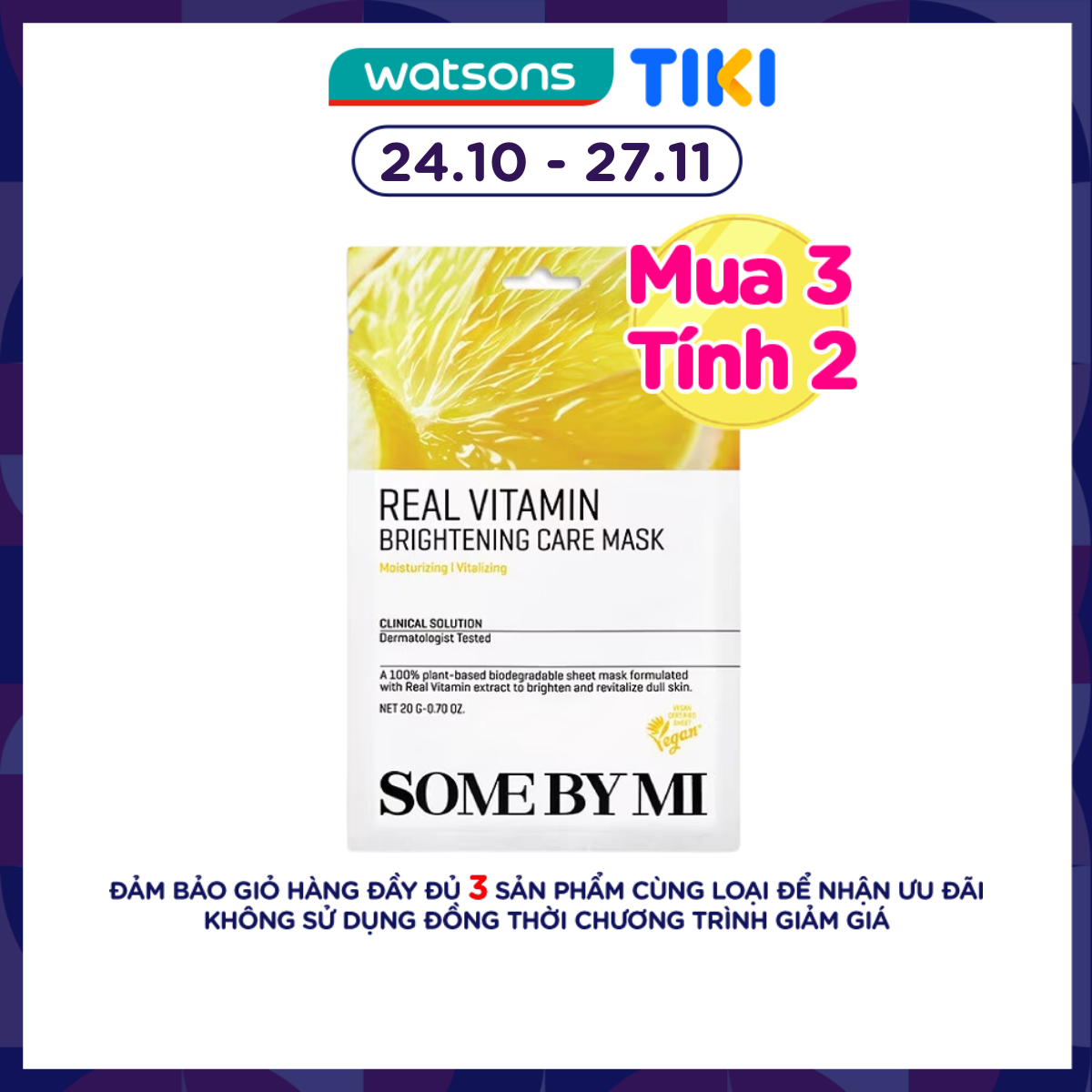 Mặt Nạ Giấy Some By Mi Real Chiết Xuất Vitamin C Brightening Care Mask 20g