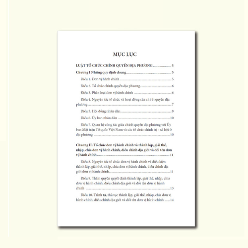Sách Luật Tổ Chức Chính Quyền Địa Phương