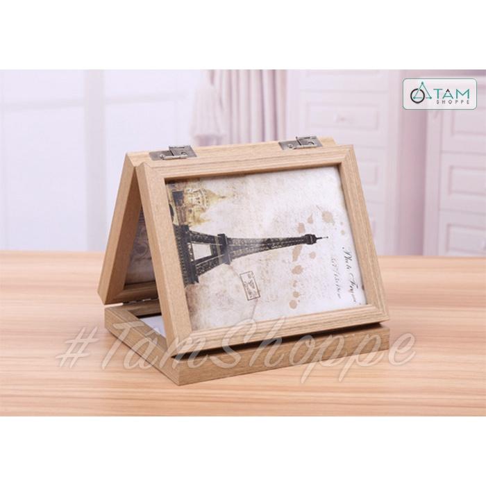 Khung ảnh gỗ gấp 3 khung Vintage KA-17