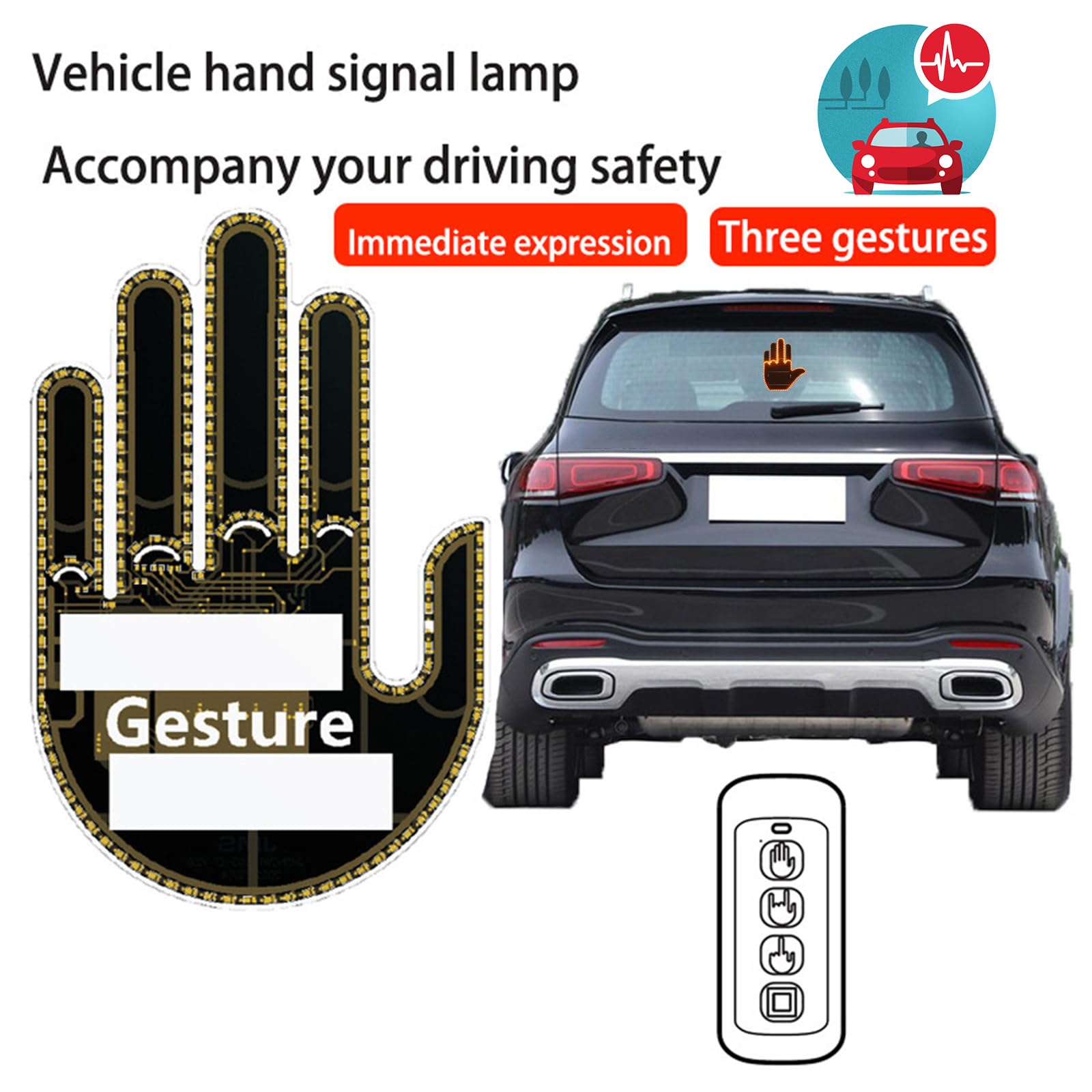 Đèn Led Cử Chỉ Ngón Tay Trang Trí Ô Tô Gesture LED