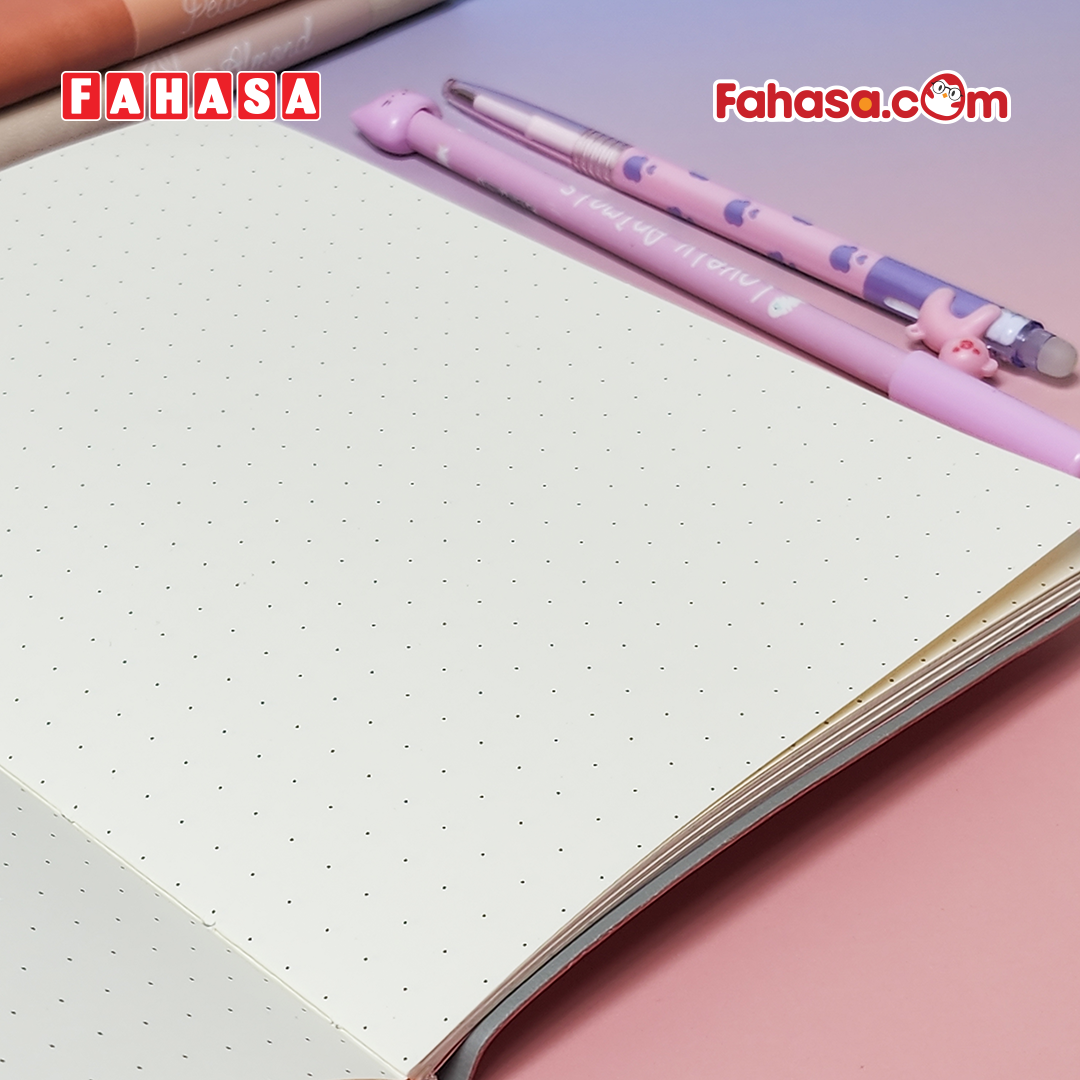 Sổ Da Bìa Mềm Camellia A6 - Không Kẻ Có Chấm - 120 Trang 100gsm - The Sun - Almond