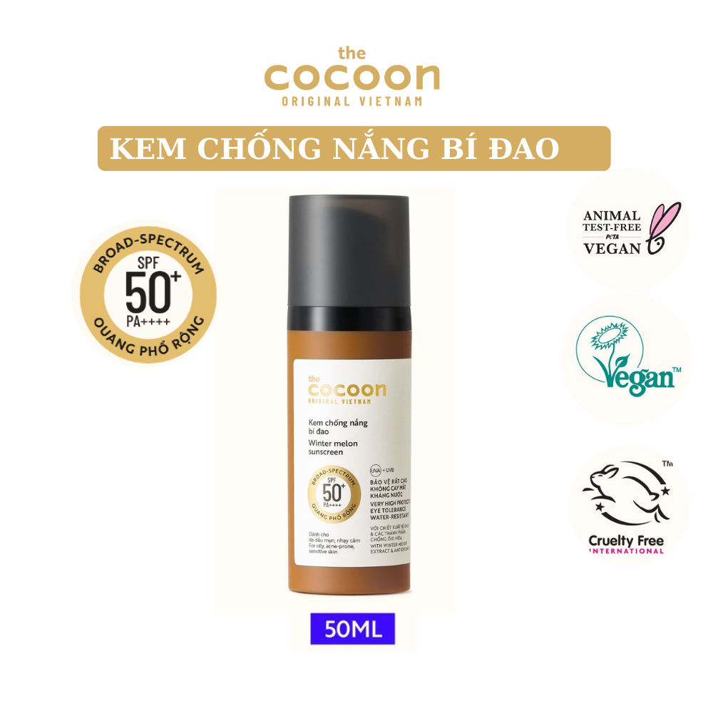 Kem chống nắng Cocoon bí đao quang phổ rộng 50ml