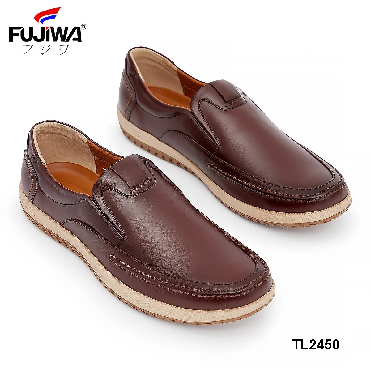 Giày Lười Da Bò Nam FUJIWA - TL2450. Da Thật Cao Cấp, Đế Cao Su Non. Form Giày Chuẩn Size. Size:  38, 39, 40, 41, 42, 43