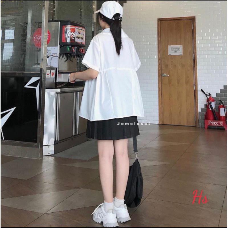 Áo Babydoll Nữ Cổ Bẻ Buộc Dây - Áo Sơ Mi Nữ Dáng Rộng Thời Trang và Đáng Yêu