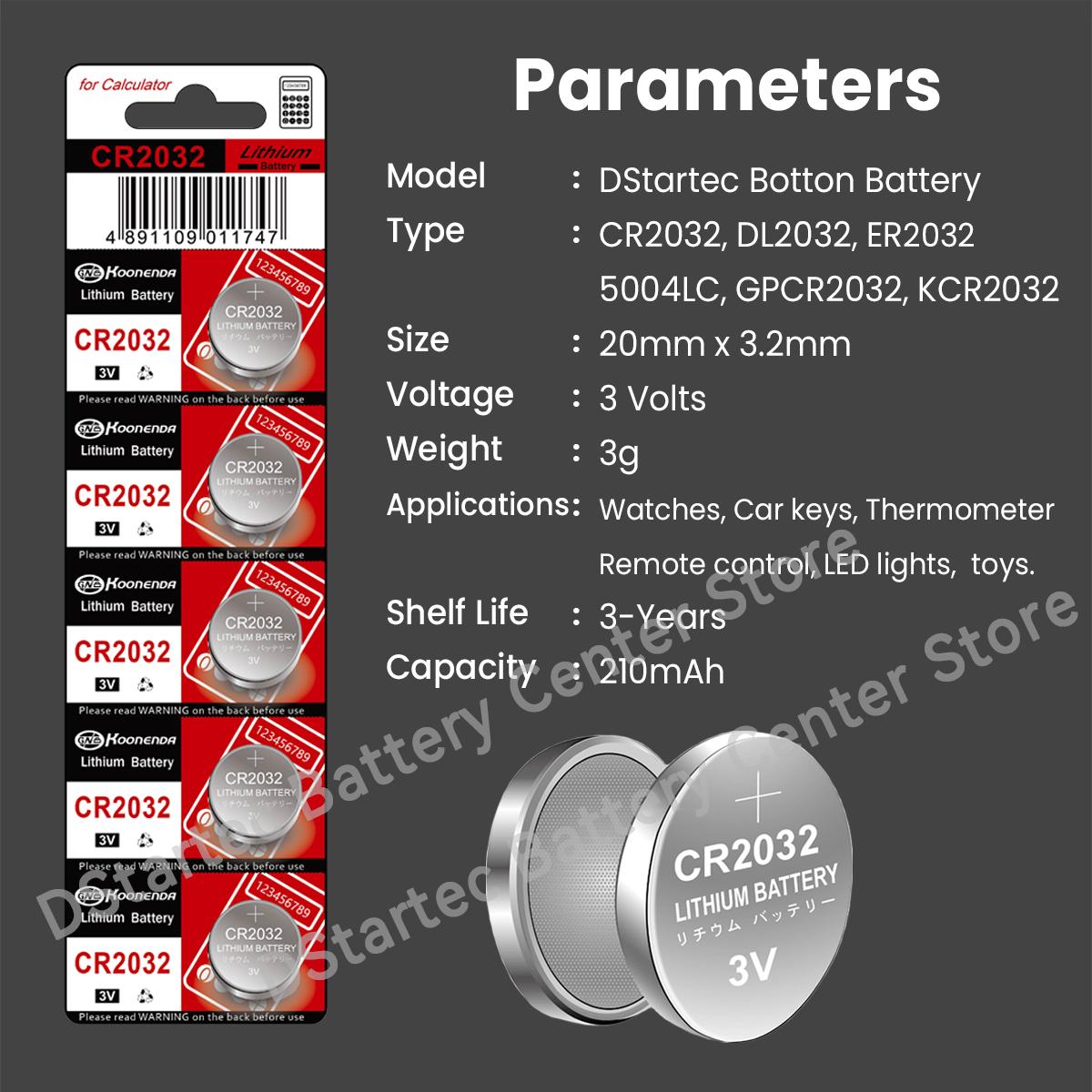 25 Con Koonenda CR2032 Pin Lithium 3V DL2032 CR 2032 Pin Nút Cho Đồng Hồ Đồ Chơi Điều Khiển Từ Xa Máy Tính Đồng Xu Tế Bào