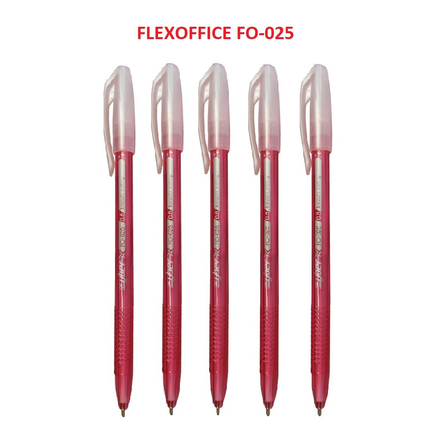 Combo 5 bút bi Flexoffice FO-025 đỏ