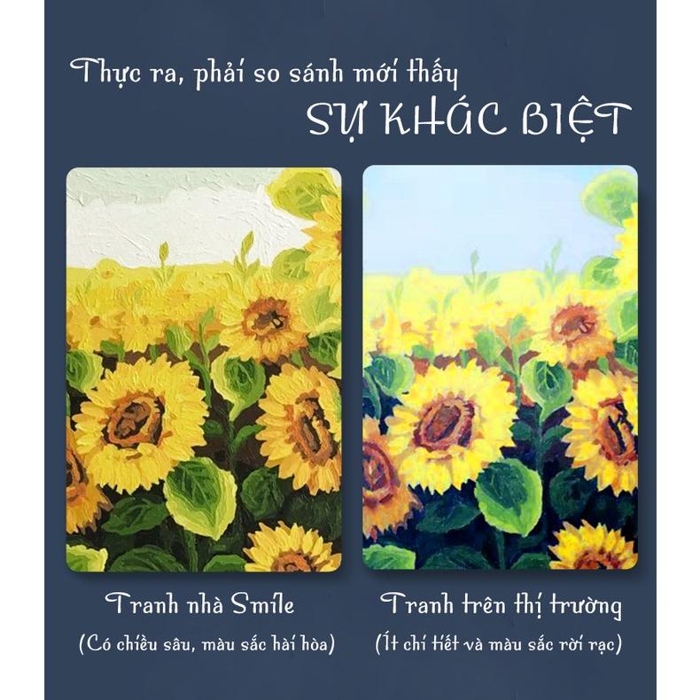 Tranh tô màu theo số Smile FMFP hoa sen thủy mặc H41175 40x50cm