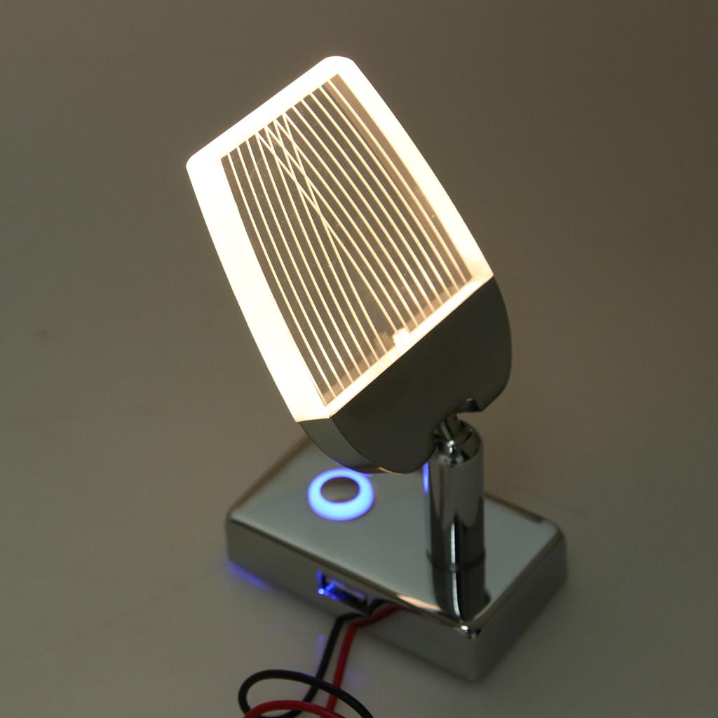 LED Reading Light Touch Control Dimmable Marine Boat RV USB Port Adjustable