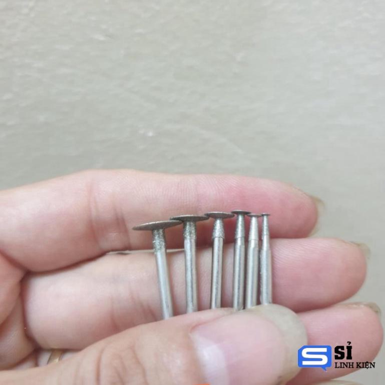 Đĩa cắt lưỡi câu hay lưỡi cắt khắc kim cương mini chân cán 2mm đầu cắt 2/3/4/6/8/10mm T gầy