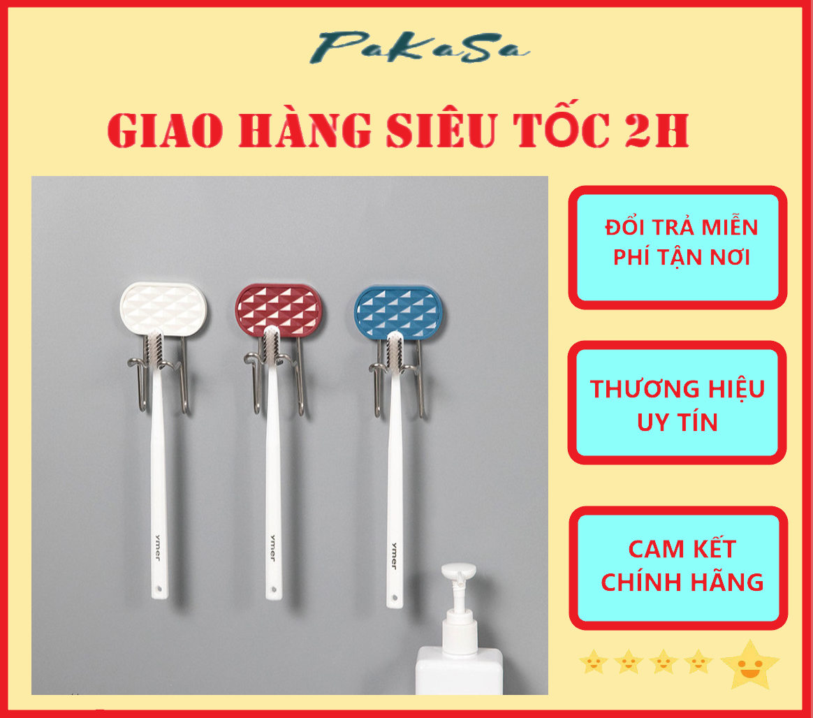 Giá Đỡ Bàn Chải Và Cốc Dán Tường Bằng Thép Không Gỉ Hàng Cao Cấp PaKaSa - Chính Hãng 