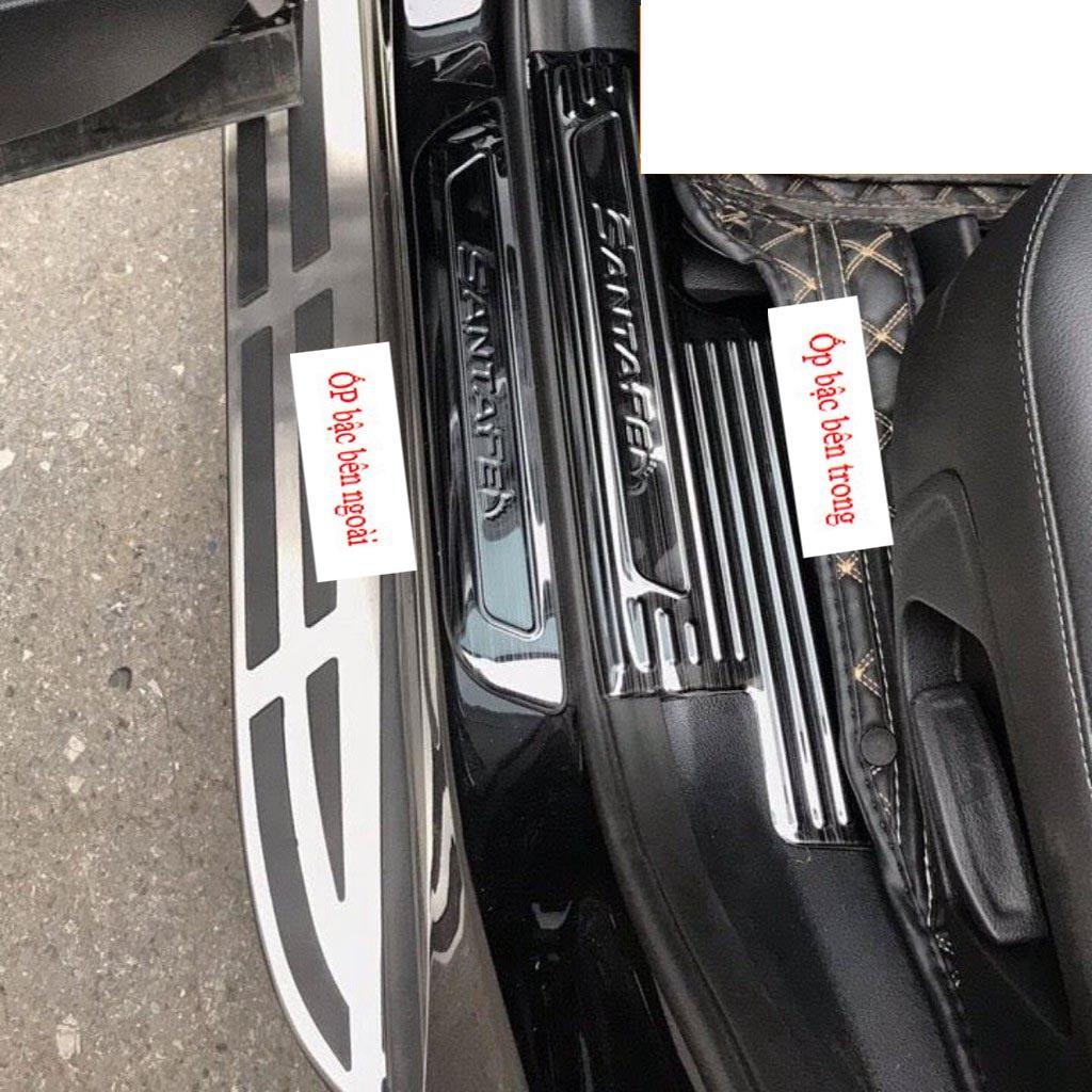 Ốp bậc cửa , nẹp bước chân Hyundai Santafe 2019-2022 cao cấp -mẫu Titan 8 chi tiết