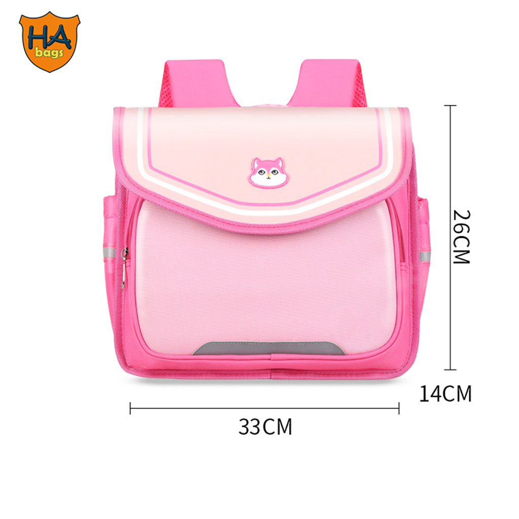 Cặp sách học sinh tiểu học, thiết kế ngang kích thước 26x33x14cm HA1002