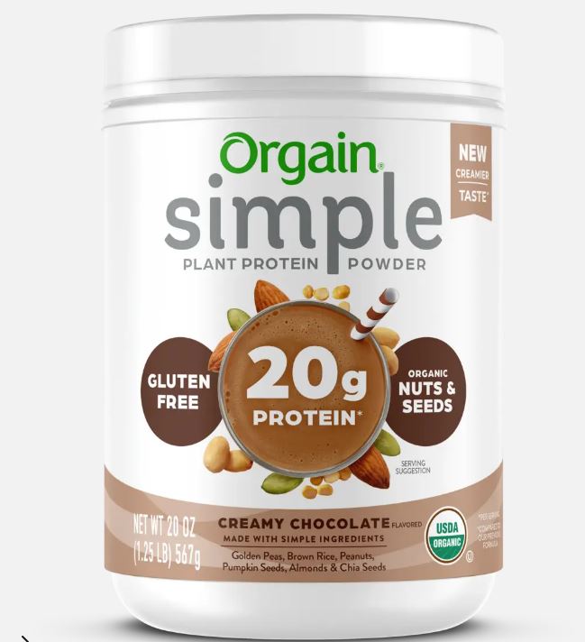 Date 09/26 Bột Protein hữu cơ Orgain Simple Organic Protein Powder Vị Chocolate 567g Mỹ - Creamy Chocolate