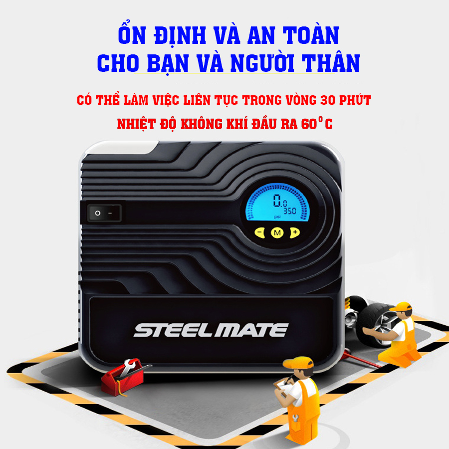 Máy bơm ô tô xe hơi STEELMATE  CHÍNH HÃNG Đồng hồ điện tử thông minh