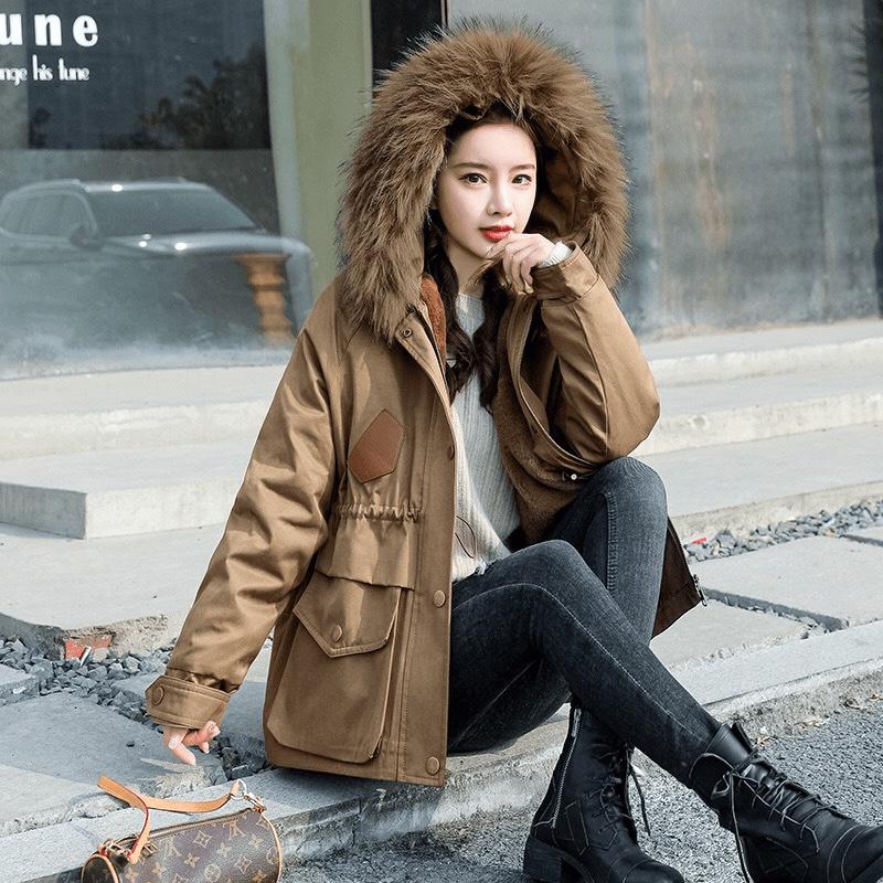 Hình ảnh Áo khoác kaki nữ lót lông siêu xinh cho các nàng siêu ấm áp cho mùa giá rét MỚI NHẤT HIỆN NAY