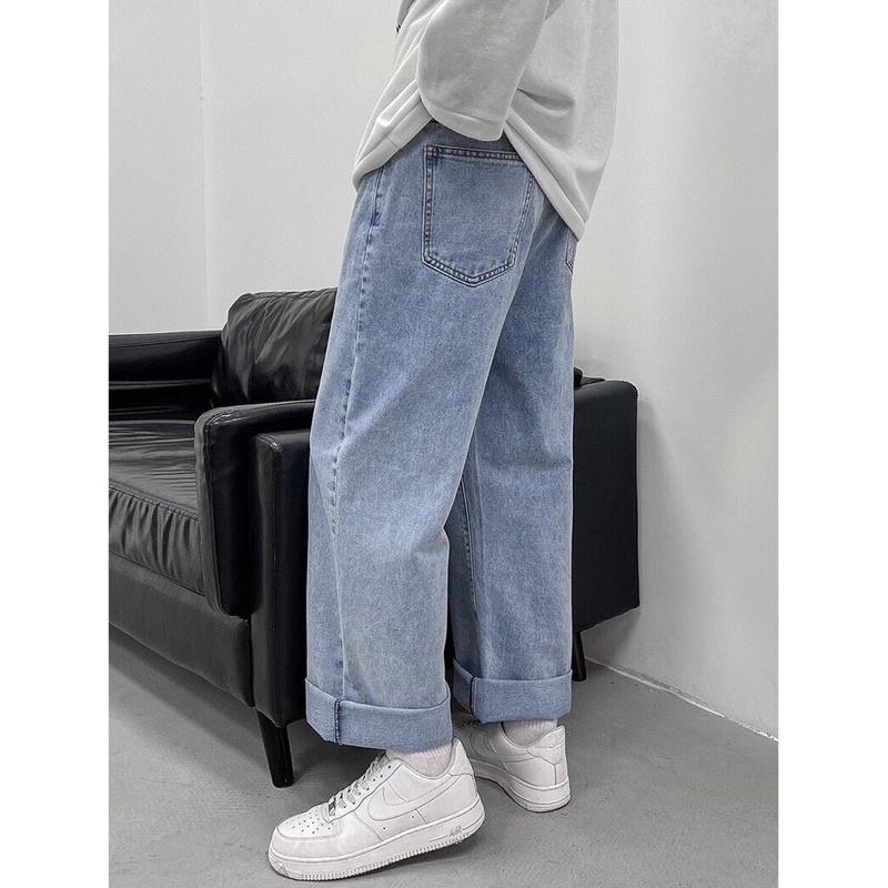 Quần jean nam, quan bò, jeans baggy xanh ống suông, rộng SR-01 hottrend 2021