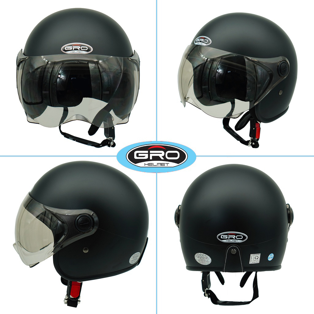 Mũ bảo hiểm GRO 3/4 đầu ST06 (T818) hai mẫu kính, thiết kế phong cách trẻ trung, nhiều màu, thời trang cho nam và nữ- Hàng chính hãng