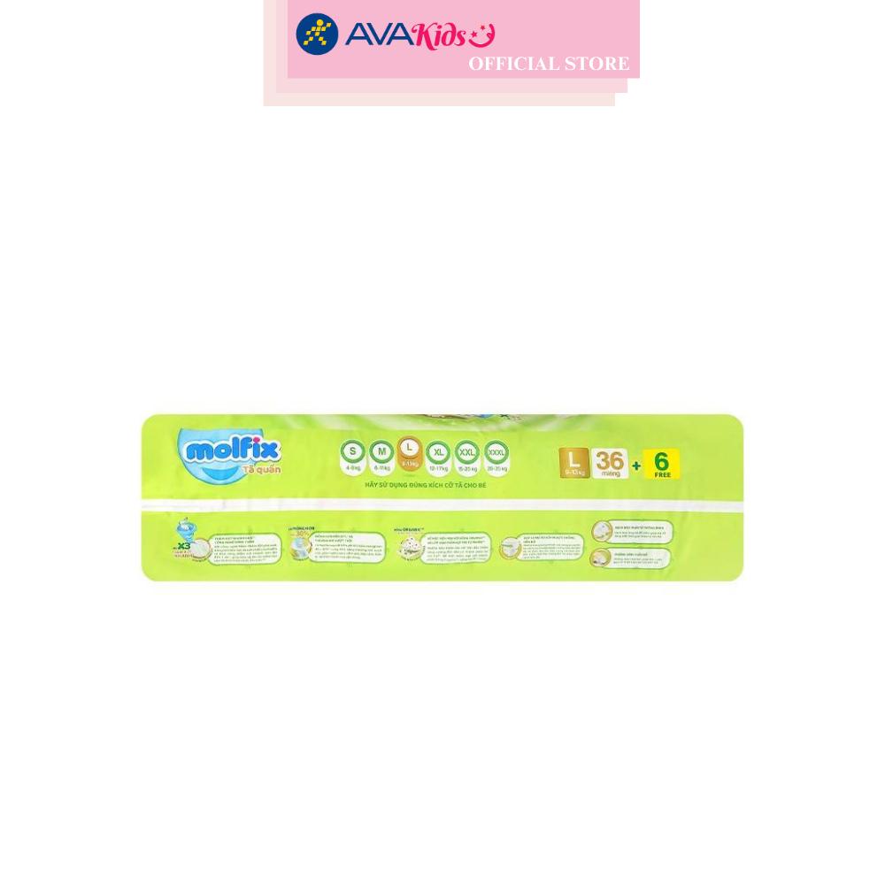 Tã quần Molfix thiên nhiên size L 36 + 6 miếng (9 - 13 kg)