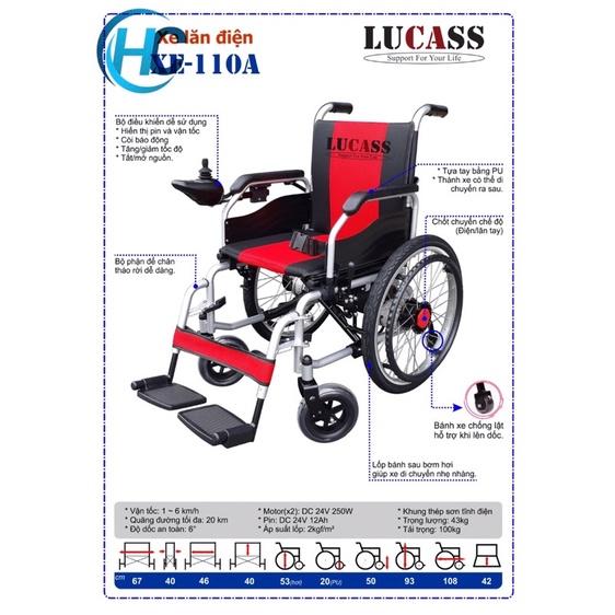 Xe Lăn Điện Lucass XE-110A ( XE 110A) |  XE-301 mới (Tiêu Chuẩn Mỹ)