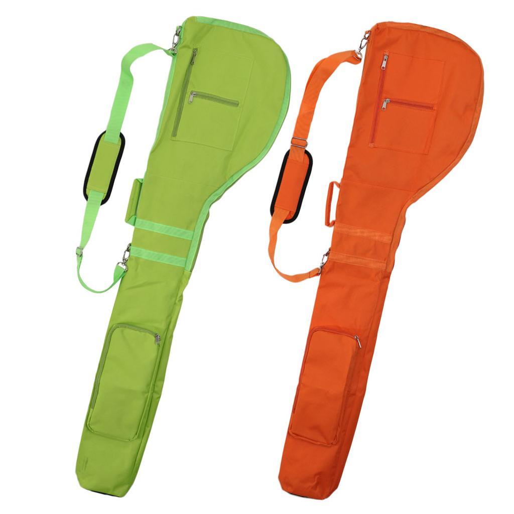 Pack of 2 Lightweight Golf Sunday Bag Travel Carry Case Cover- Golf Accessories for Golf Club – Orange and Green Colors