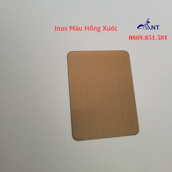 Nẹp Inox V30 Hồng, Nẹp Inox V30 Hồng xuớc, Nẹp inox V30 Hồng gương, nẹp inox v30 dập cạnh, dày 0.6, thanh dài 2m44