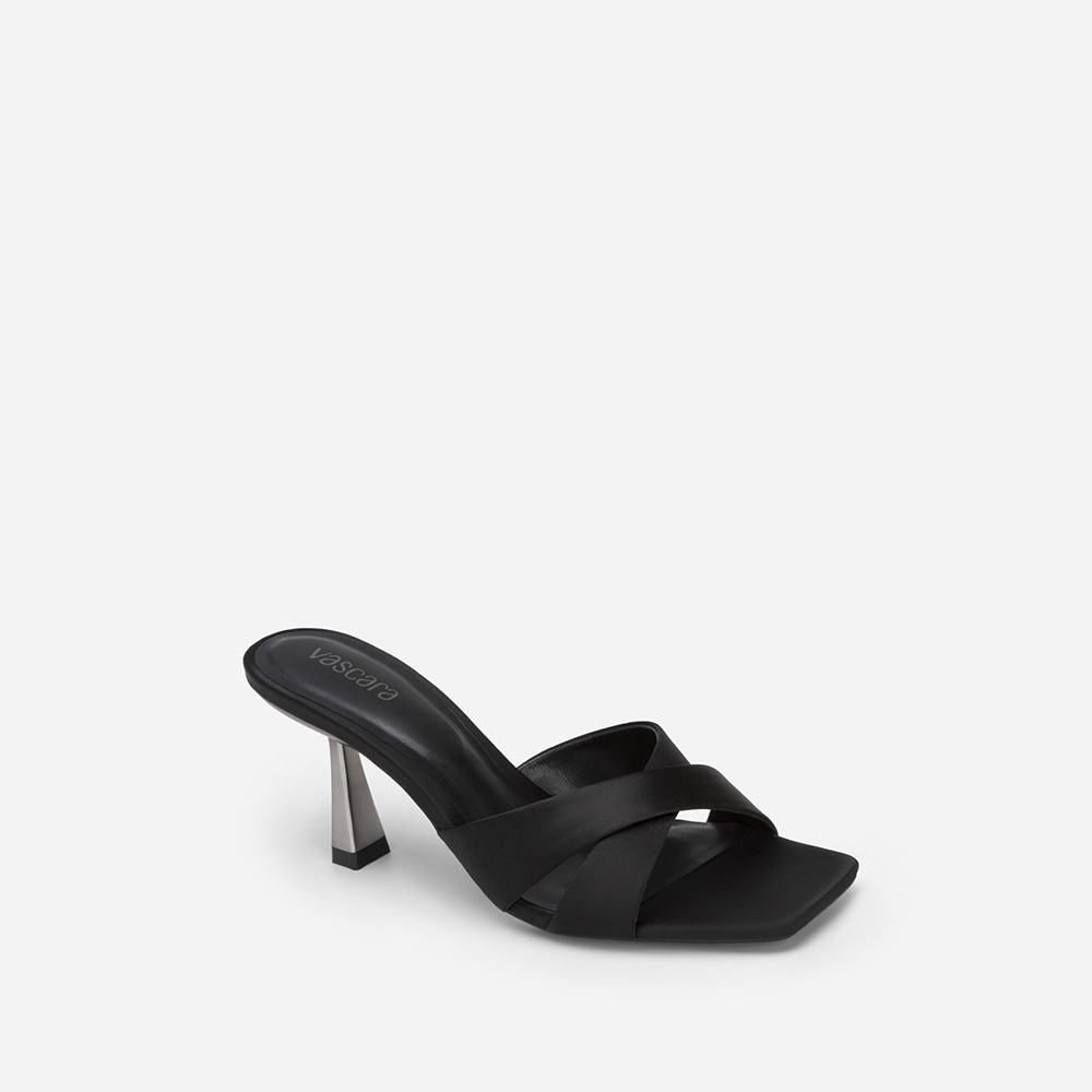 Vascara Guốc Satin Quai Đan Chéo Spool Heel - GNN 0181